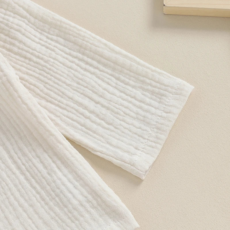 Kids Baby Boys Outfit Button Down Long Sleeve T-shirt