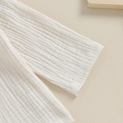 Kids Baby Boys Outfit Button Down Long Sleeve T-shirt