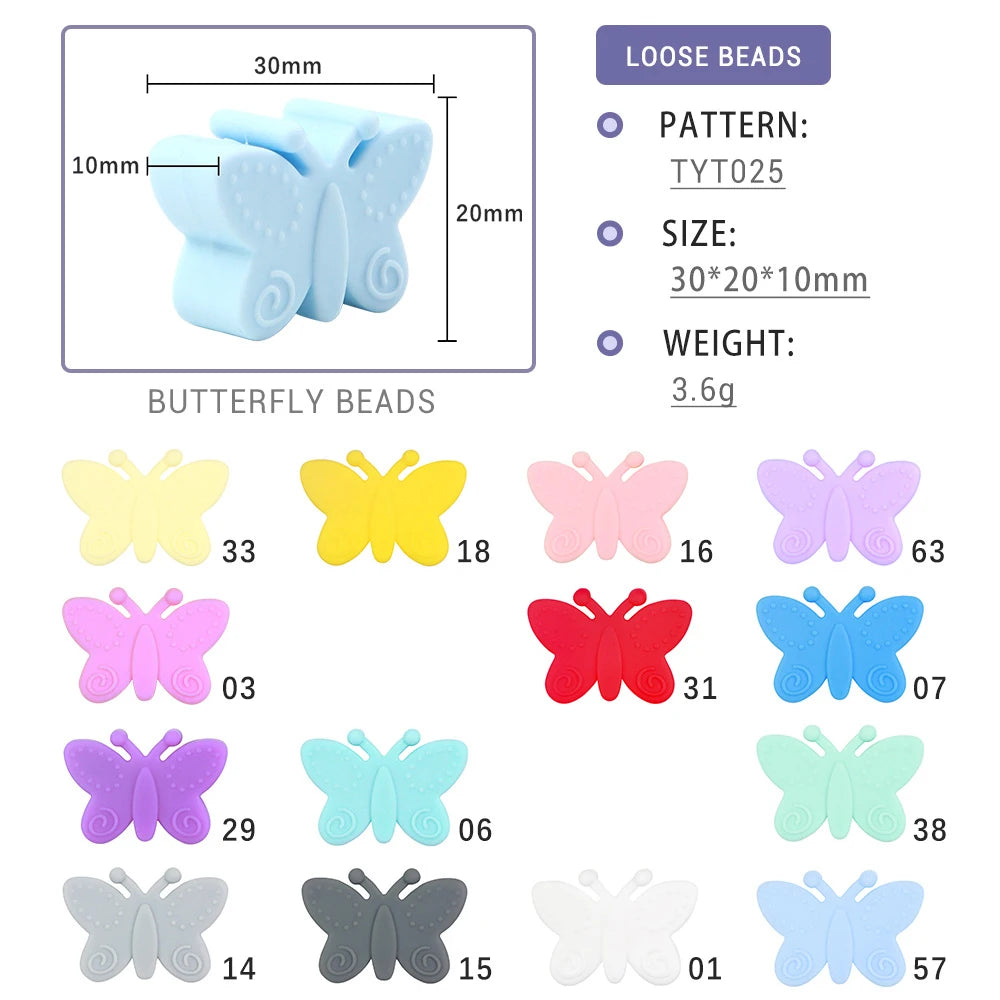 I Love Mom Dad Silicone Beads