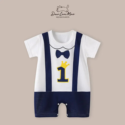 0-2 Years Baby Boys Summer Thin Cartoon Rompers