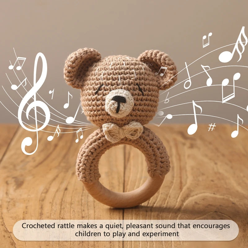 Crochet Animal Bear Rattle Toy