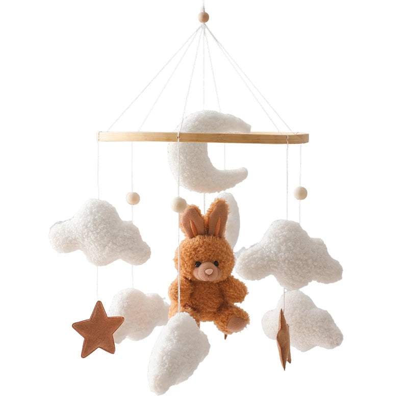 Wooden Crib Mobile Baby Bed Bell Rattle Toy