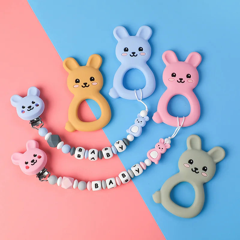 I Love Mom Dad Silicone Beads