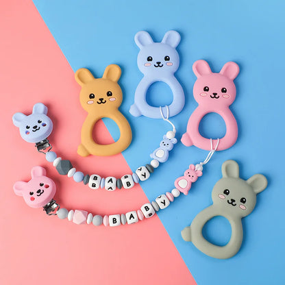 I Love Mom Dad Silicone Beads