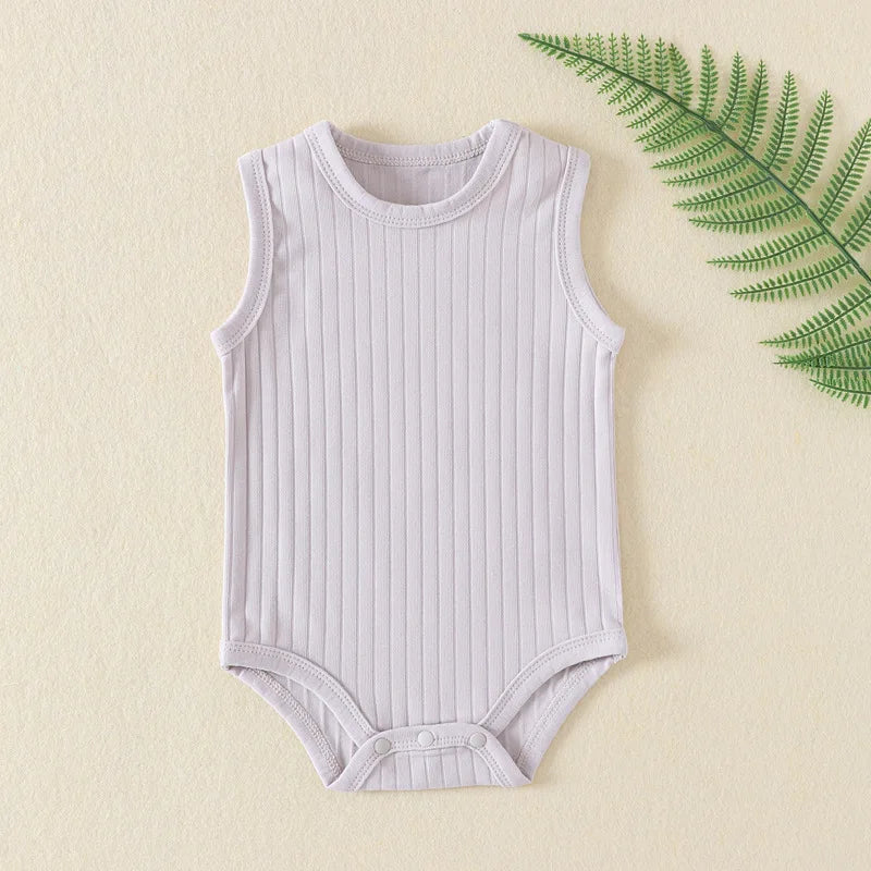 Baby Boy Girl Bodysuit Sleeveless Cotton Romper