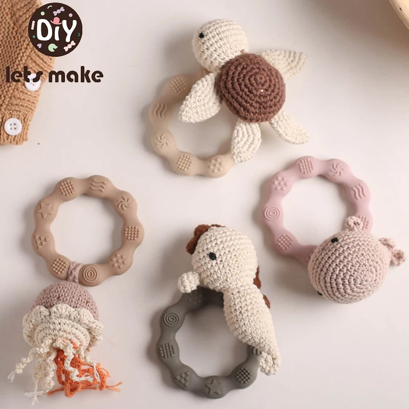 Crochet Animal Bear Rattle Toy