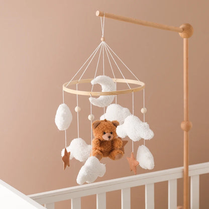 Wooden Crib Mobile Baby Bed Bell Rattle Toy