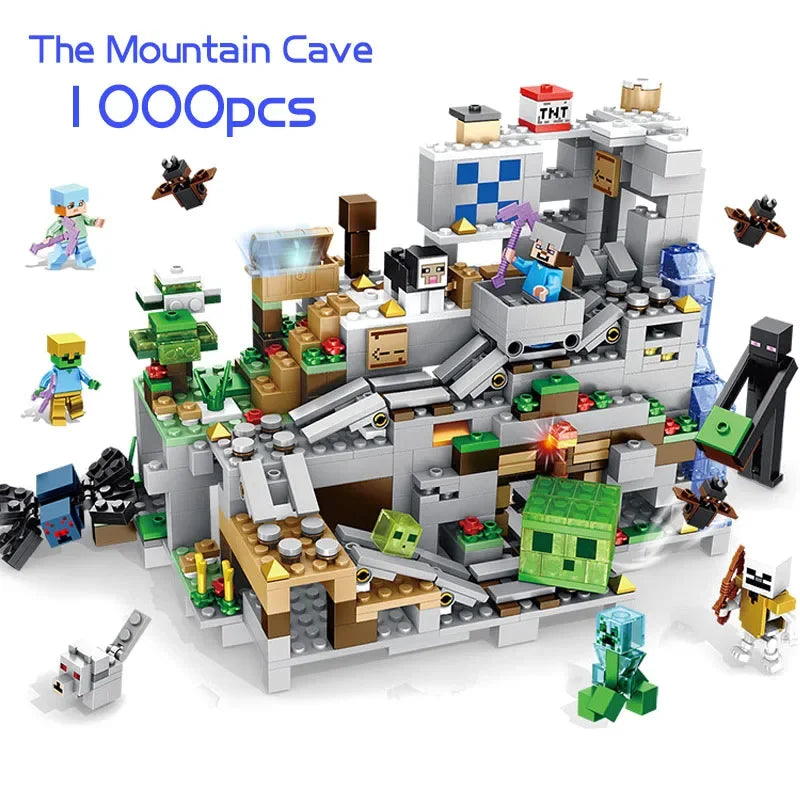 Creative Mountain cave Model Building Blocks