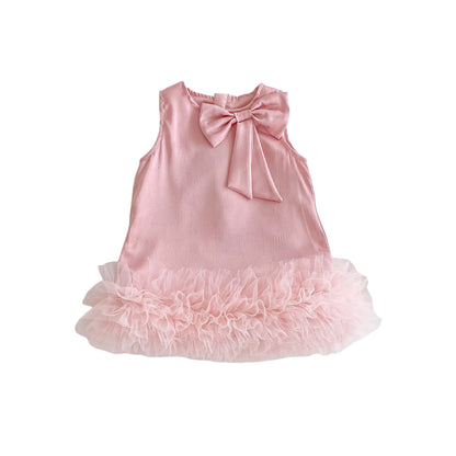 Girl's Bow Sleeveless Princess Dress