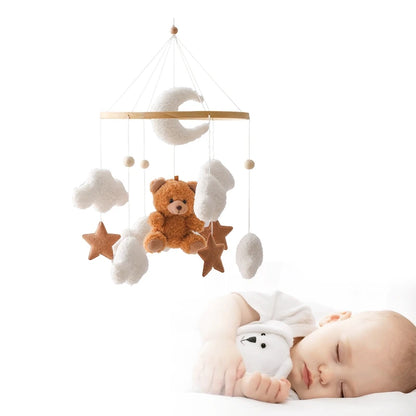 Wooden Crib Mobile Baby Bed Bell Rattle Toy