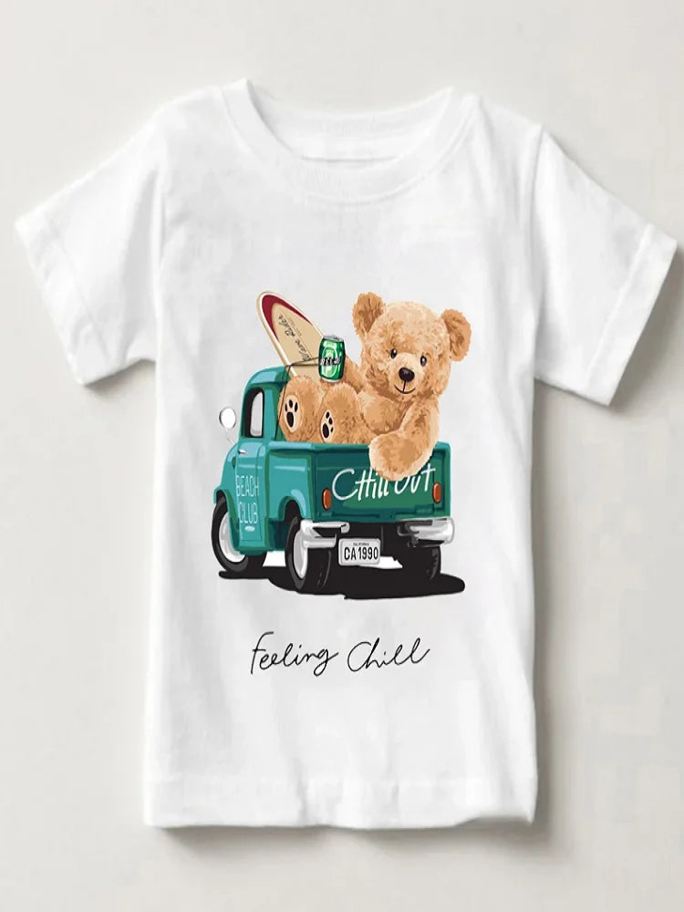 Cute Bear Boys Girls T-shirt