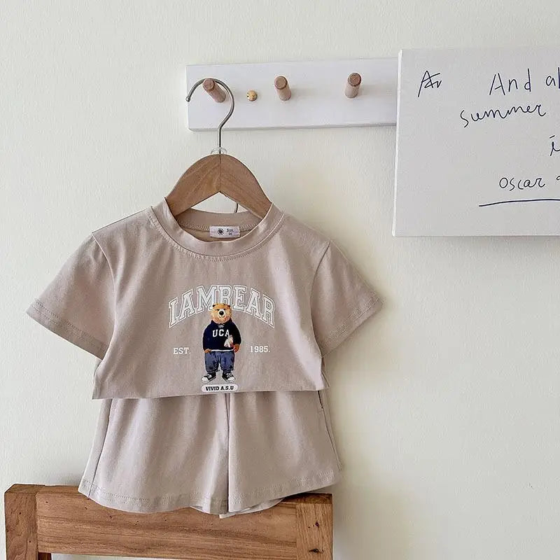 Printed Bear Cute Baby Girl And Boy T-shirt