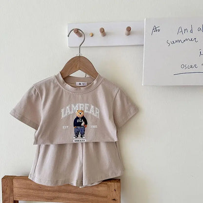 Printed Bear Cute Baby Girl And Boy T-shirt