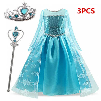 Girls Snow Queen Elsa Kids Costumes