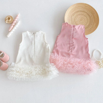 Girl's Bow Sleeveless Princess Dress