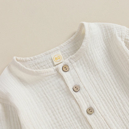 Kids Baby Boys Outfit Button Down Long Sleeve T-shirt