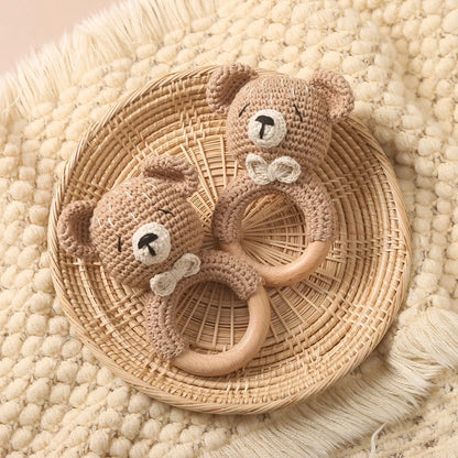 Crochet Animal Bear Rattle Toy