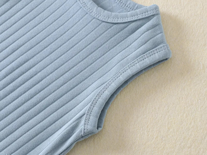 Baby Boy Girl Bodysuit Sleeveless Cotton Romper