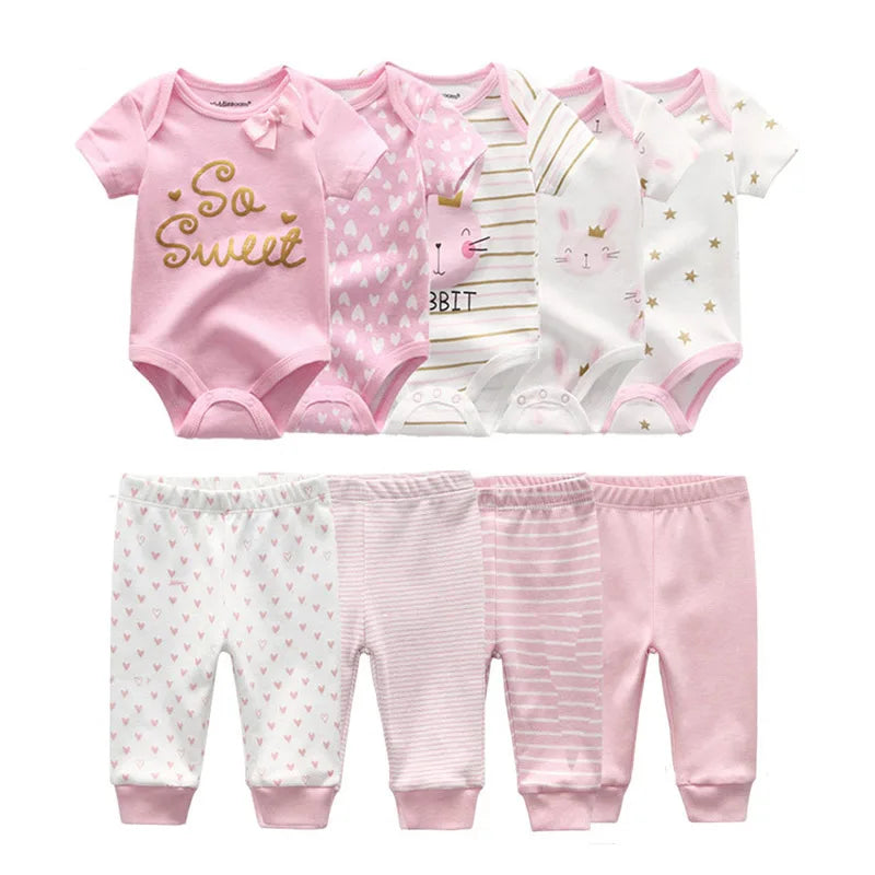 Unisex Newborn Bodysuits+Pants