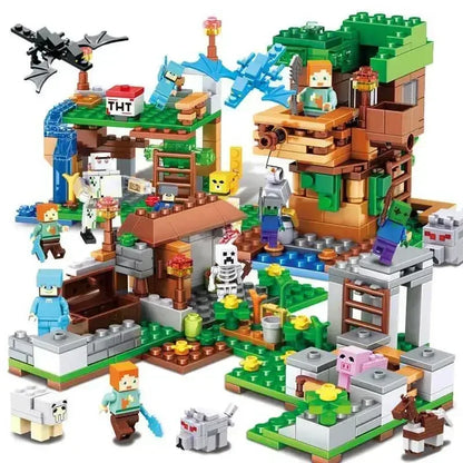 Creative Mountain cave Model Building Blocks