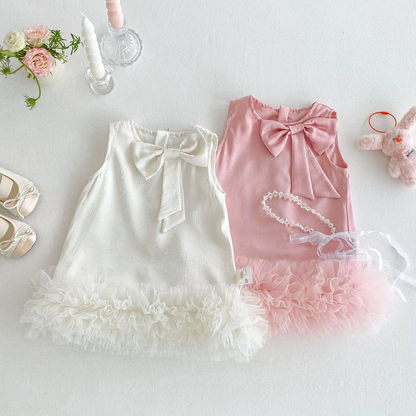 Girl's Bow Sleeveless Princess Dress