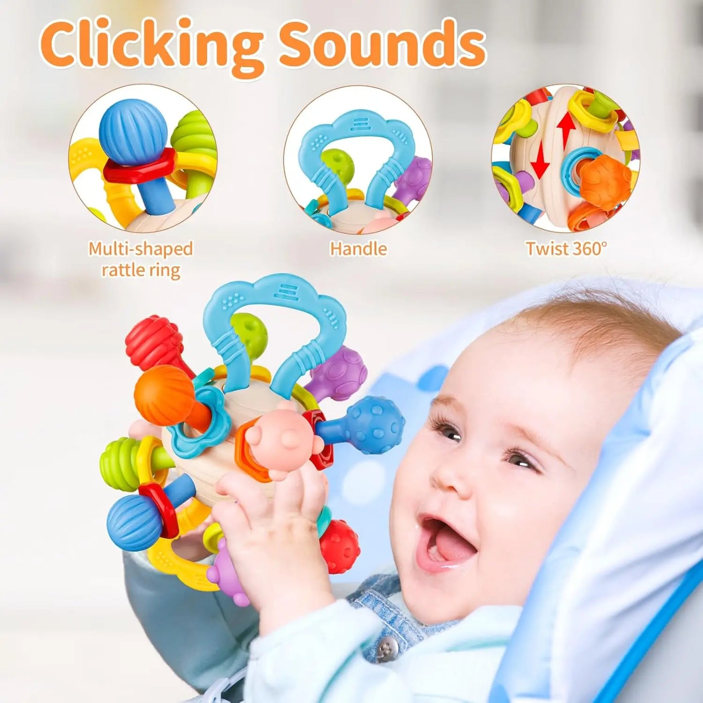Silicone Baby Rattle Balls