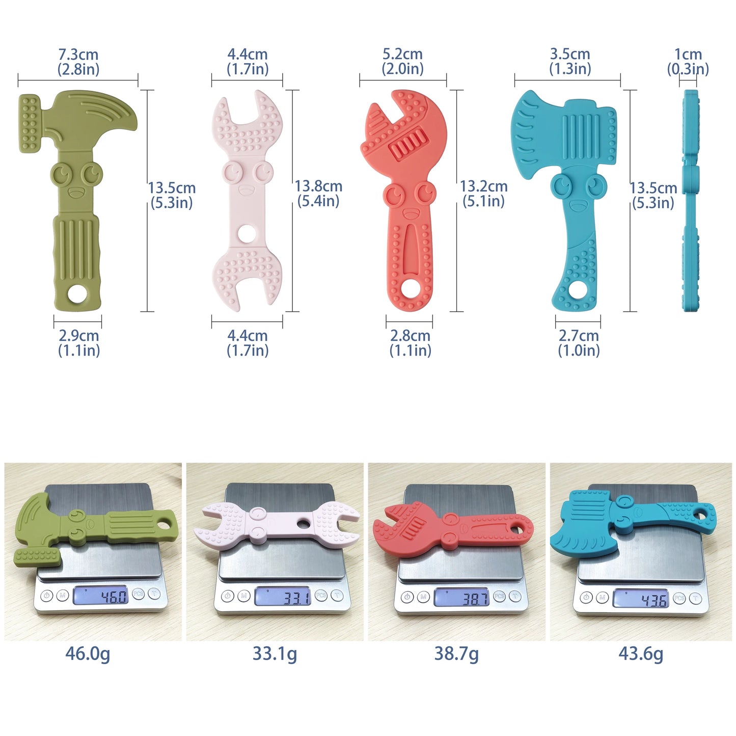 Silicone Teether Wrench Hammer Tools