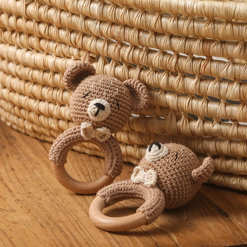 Crochet Animal Bear Rattle Toy