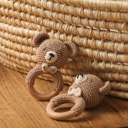 Crochet Animal Bear Rattle Toy
