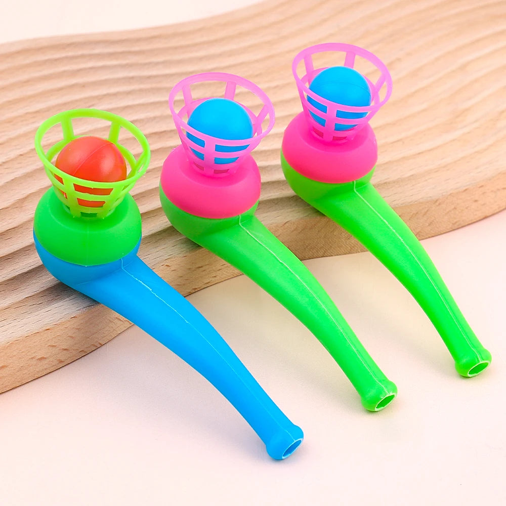 2-8pcs Colorful Plastic Tube Blow Ball