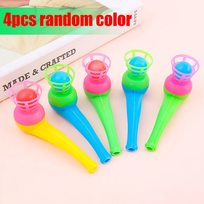 2-8pcs Colorful Plastic Tube Blow Ball