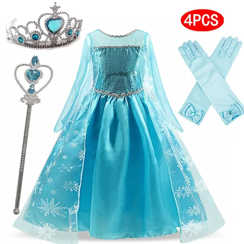 Girls Snow Queen Elsa Kids Costumes