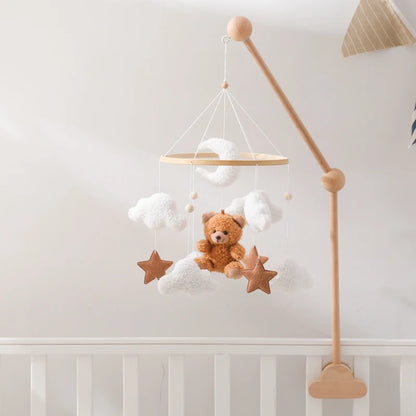 Wooden Crib Mobile Baby Bed Bell Rattle Toy