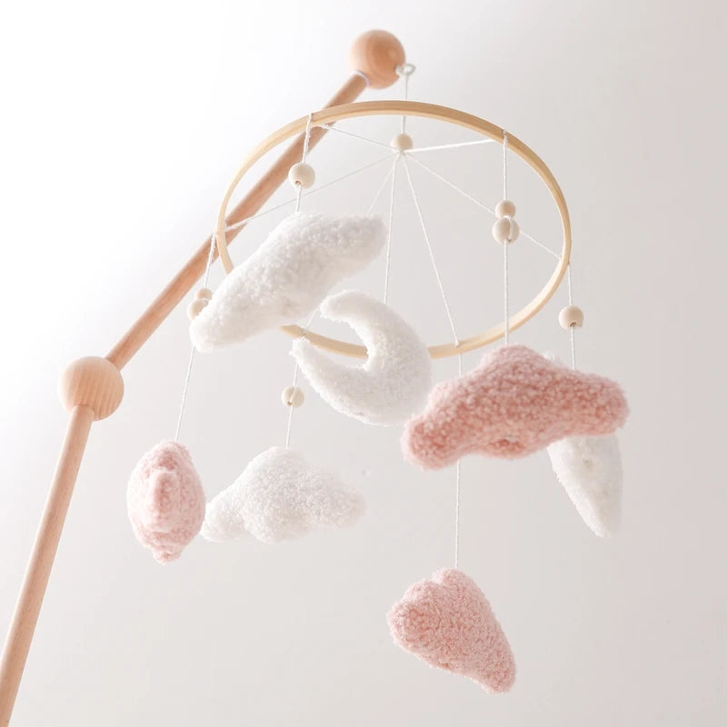 Wooden Crib Mobile Baby Bed Bell Rattle Toy