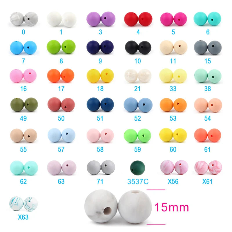15mm Silicone Beads