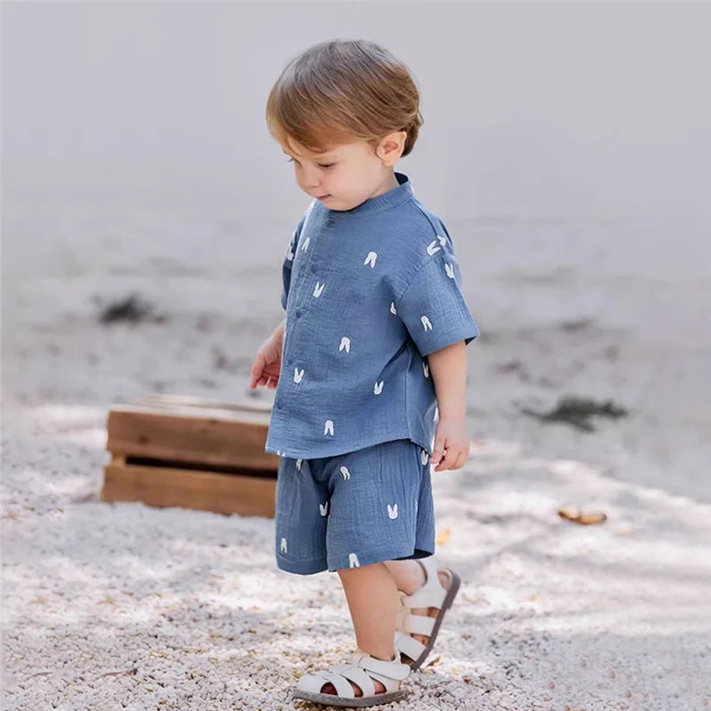 Summer Organic Cotton Baby Boy Suits