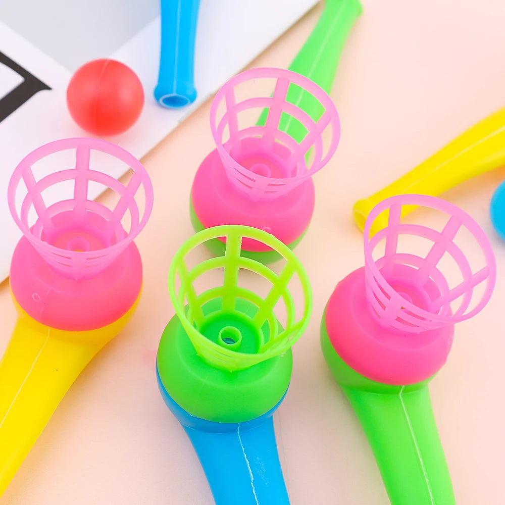 2-8pcs Colorful Plastic Tube Blow Ball