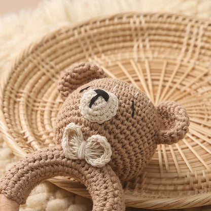 Crochet Animal Bear Rattle Toy