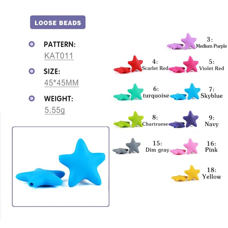 I Love Mom Dad Silicone Beads