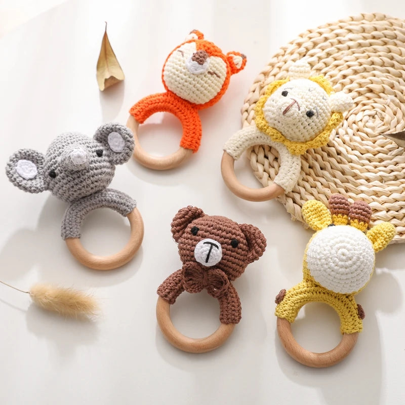 Crochet Animal Bear Rattle Toy