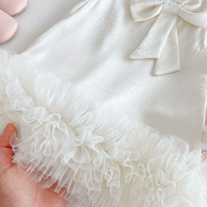 Girl's Bow Sleeveless Princess Dress