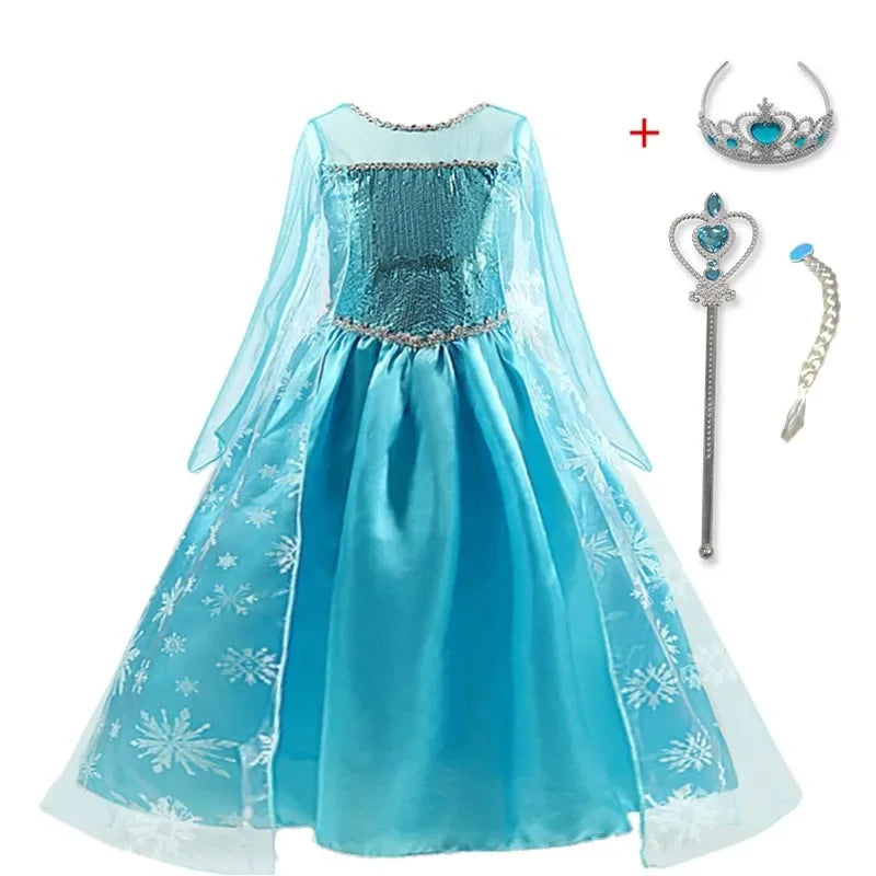 Girls Snow Queen Elsa Kids Costumes