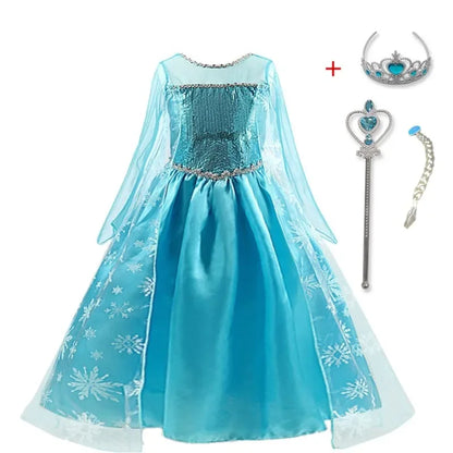 Girls Snow Queen Elsa Kids Costumes