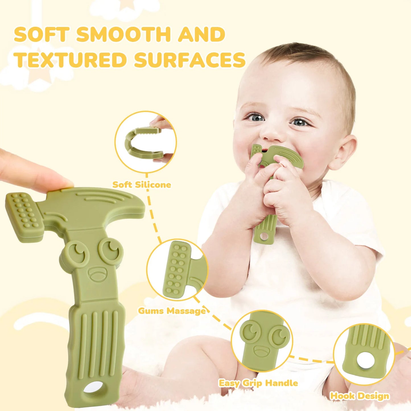 Silicone Teether Wrench Hammer Tools