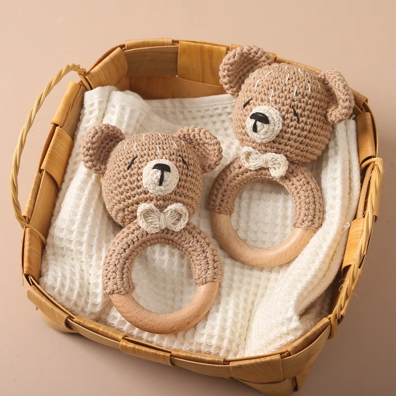 Crochet Animal Bear Rattle Toy