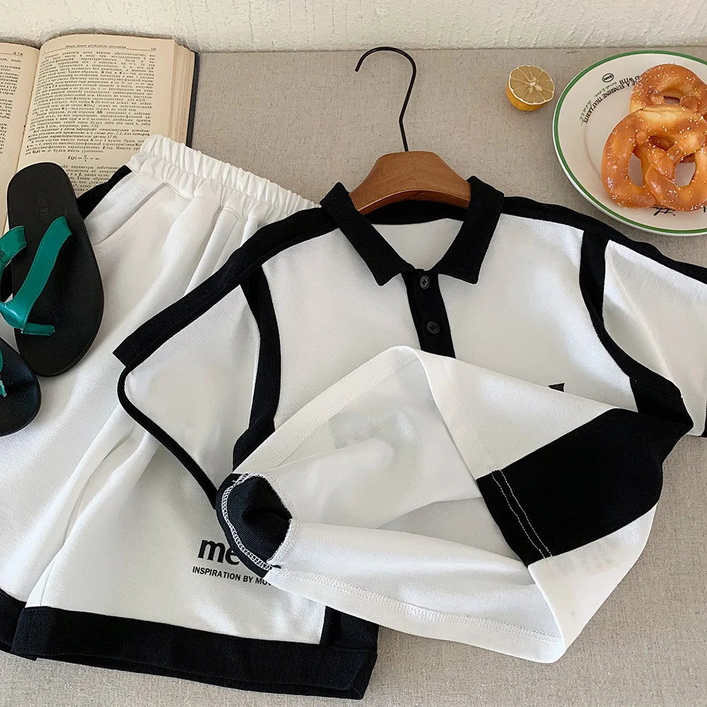 Summer Korean Kids Boys 2PCS Clothes Set