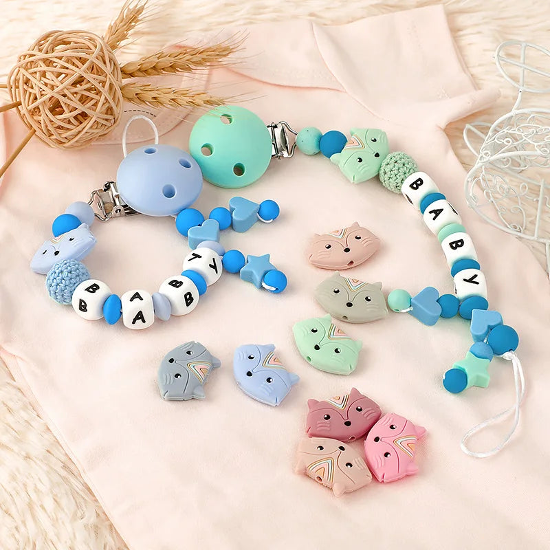 I Love Mom Dad Silicone Beads