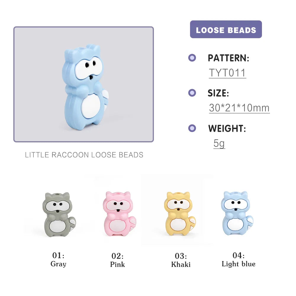 I Love Mom Dad Silicone Beads