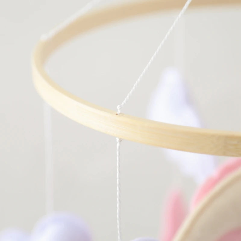 Wooden Crib Mobile Baby Bed Bell Rattle Toy