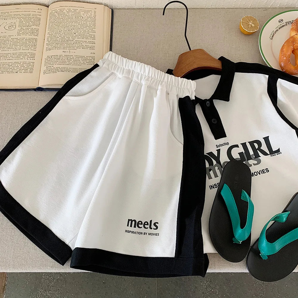 Summer Korean Kids Boys 2PCS Clothes Set